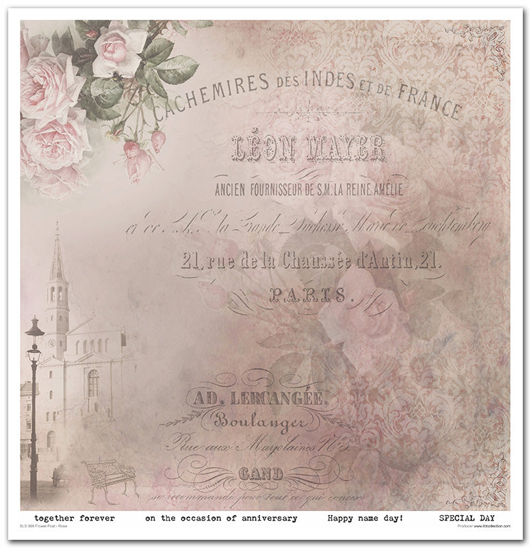 Paperisetti Flower Post - Rose 30 x 30cm | ITD Collection