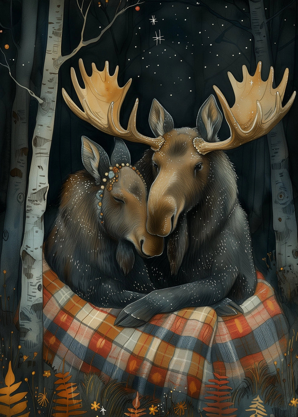 Postcard Hugging Moose | Fripperies, A6