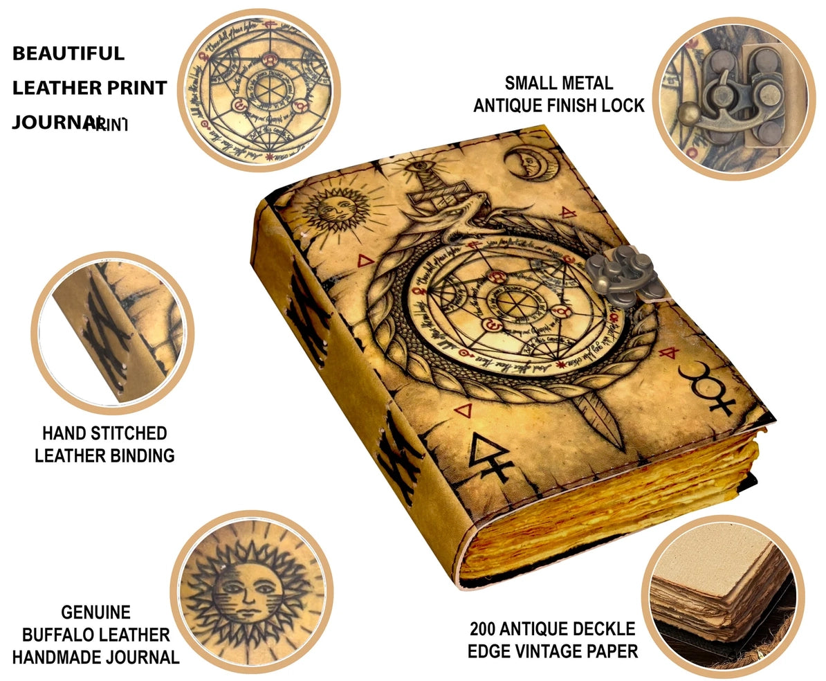 Vintage Leather Journal Notebook Leather Diary Compass | Craft Junky Store