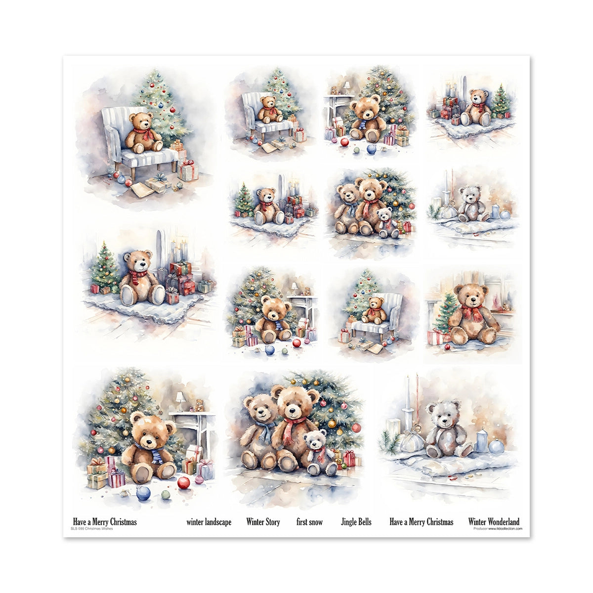 Paperisetti Christmas Wishes 30 x 30cm | ITD Collection