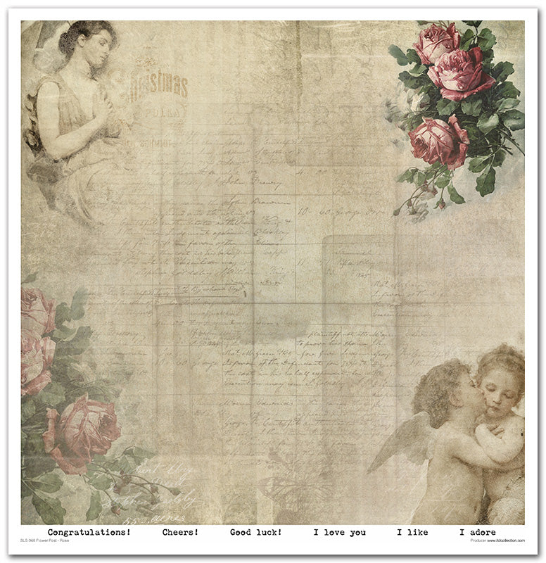 Paperisetti Flower Post - Rose 30 x 30cm | ITD Collection