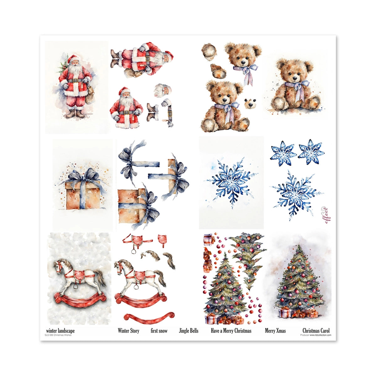Paperisetti Christmas Wishes 30 x 30cm | ITD Collection