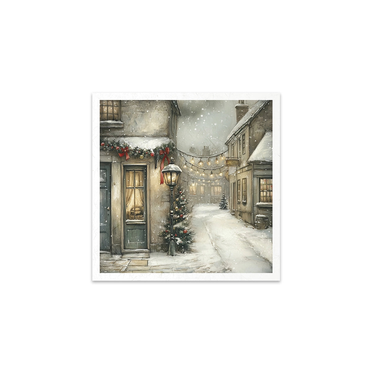 Riisipaperisetti Winter Street 15 x 15cm | ITD Collection