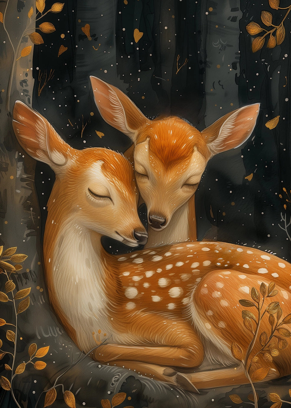 Postcard Hugging Deer | Fripperies, A6