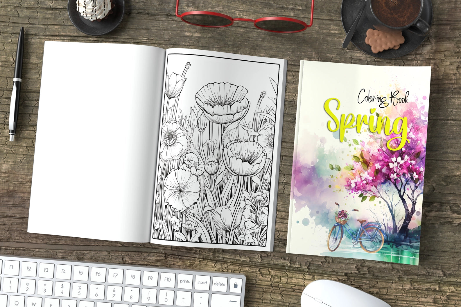Värityskirja Kevät - Coloring Book Spring 40 värityskuvaa | Yanican Color