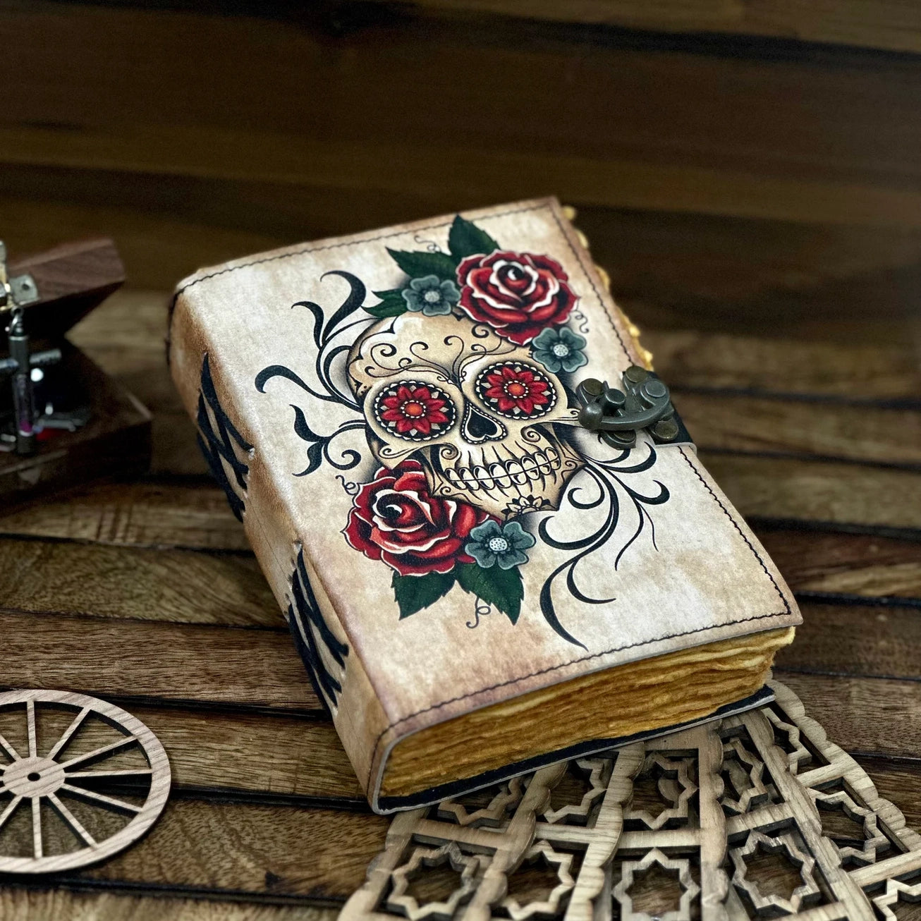 Vintage Leather Journal Notebook Leather Diary Compass | Craft Junky Store