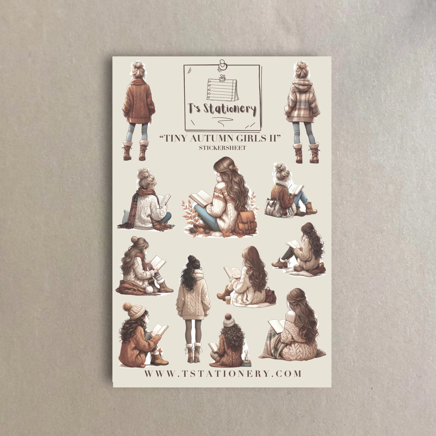 Sticker sheet Autumn Girls II | T's Stationery