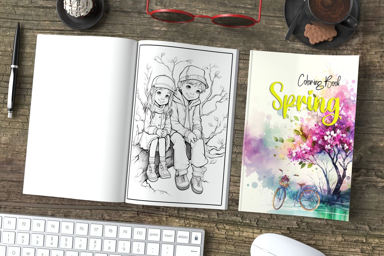 Värityskirja Kevät - Coloring Book Spring 40 värityskuvaa | Yanican Color