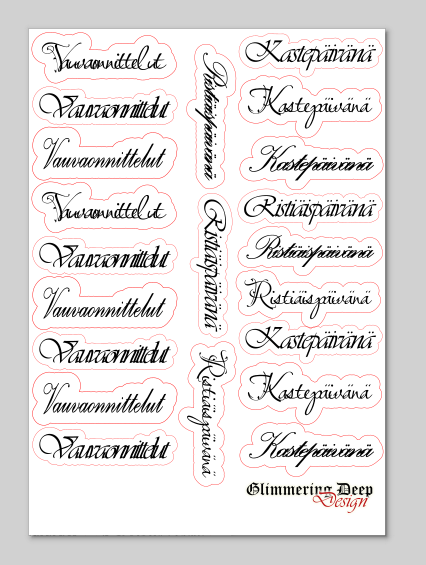 Text sticker sheet Baby Congratulations A5 | Glimmering Deep