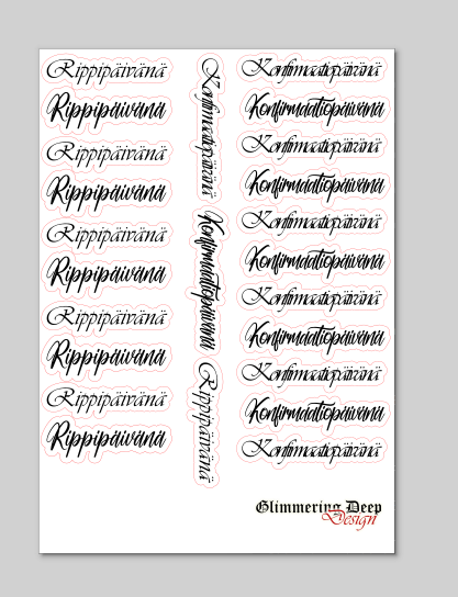 Epiphany Day Text Sticker Sheet A5 | Glimmering Deep