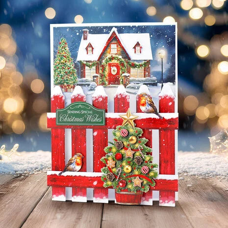 3D paperiaskarteluun Christmas Floral Die Cut Decoupage | Katy Sue Designs