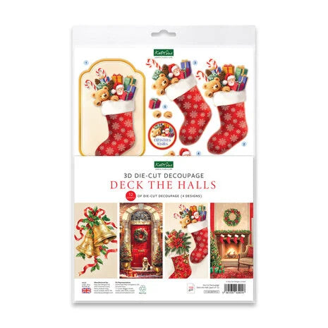 3D paperiaskarteluun Deck the Halls Die Cut Decoupage | Katy Sue Designs