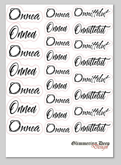 Tekstitarra-arkki Onnittelut A5 | Glimmering Deep