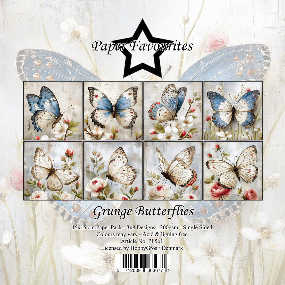 Paperikko Grunge Butterflies 15x15 | Paper Favourites