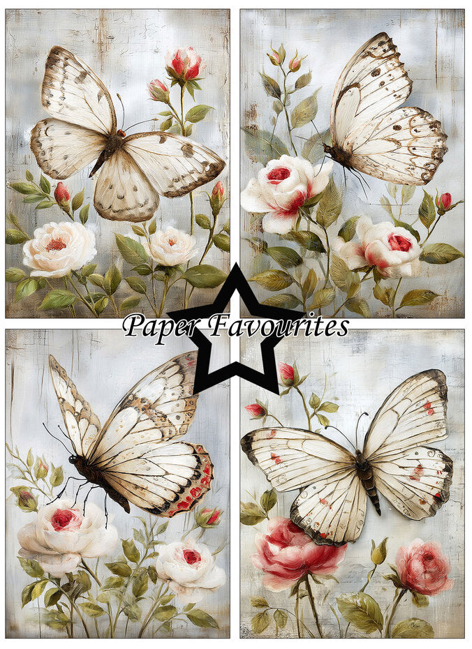 Paperikko Grunge Butterflies A6 | Paper Favourites