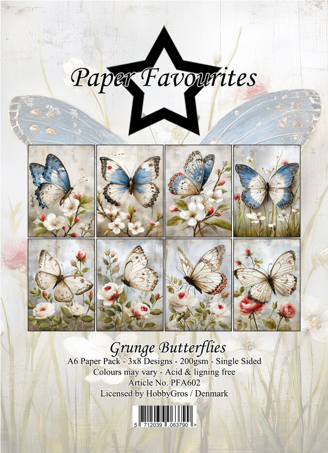 Paperikko Grunge Butterflies A6 | Paper Favourites