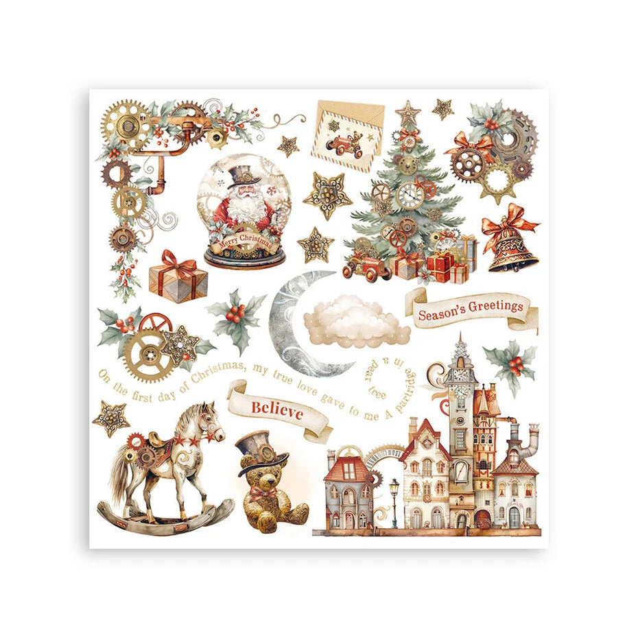 Raaputettavat siirtokuvat Gear up for Christmas | Stamperia