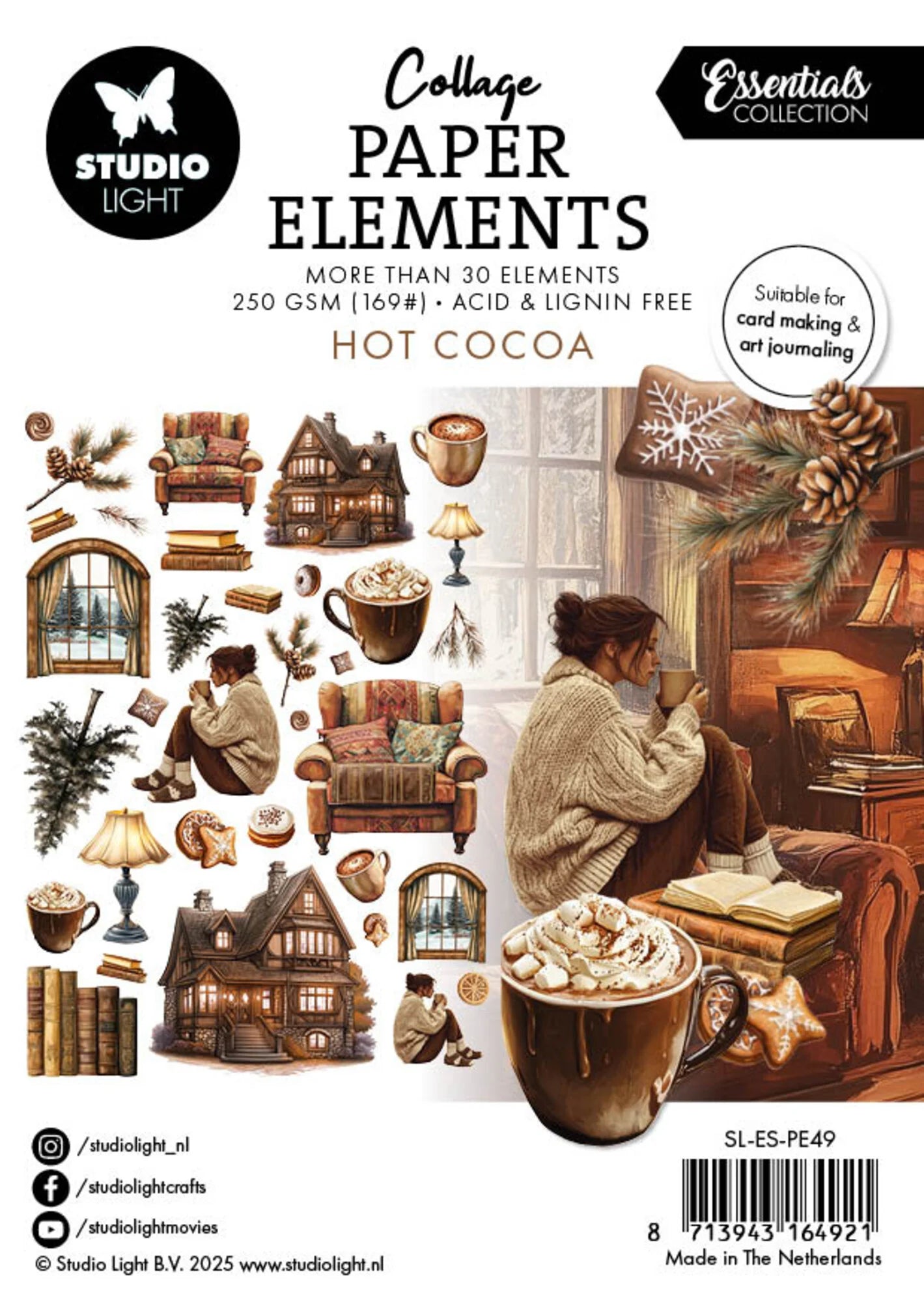 Die Cuts Paper Elements Hot Cocoa 35 kpl | Essentials by Studio Light