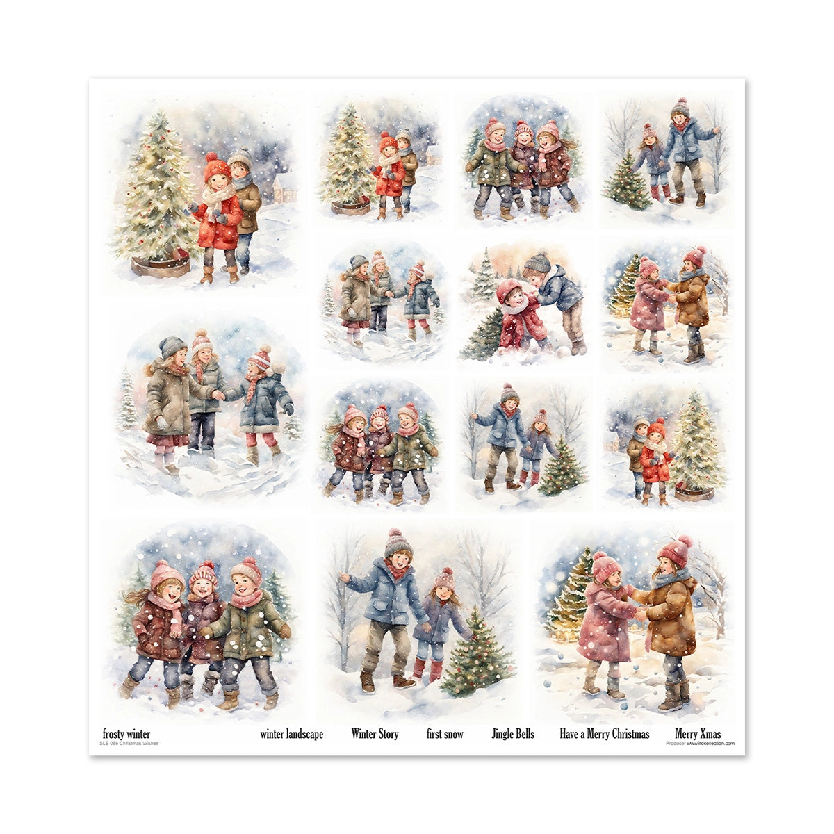 Paperisetti Christmas Wishes 30 x 30cm | ITD Collection