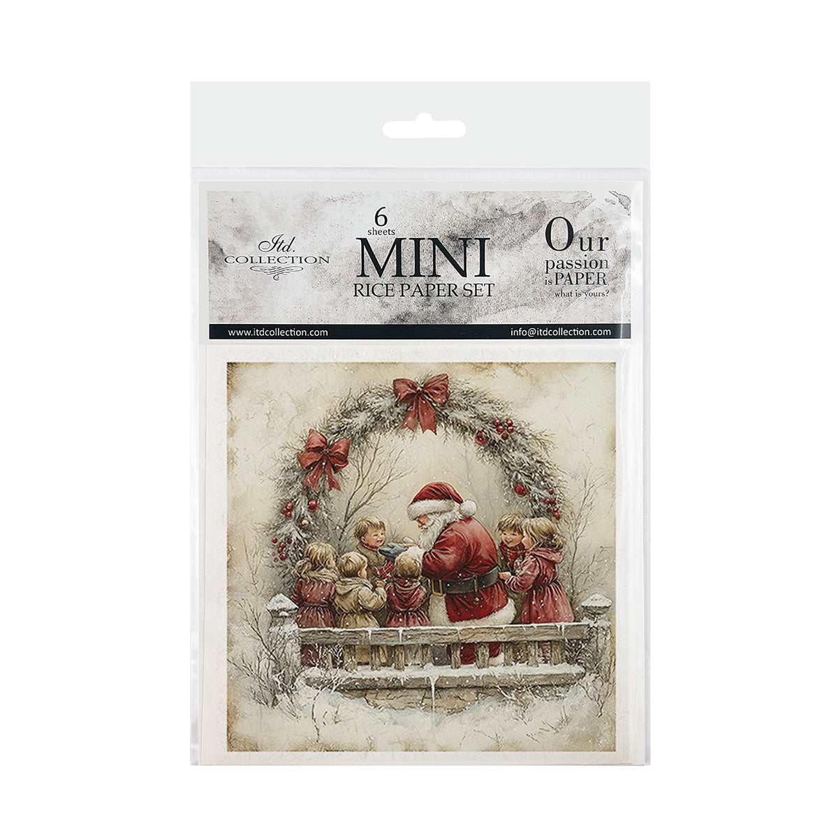 Riisipaperisetti Santa Claus 15 x 15cm | ITD Collection