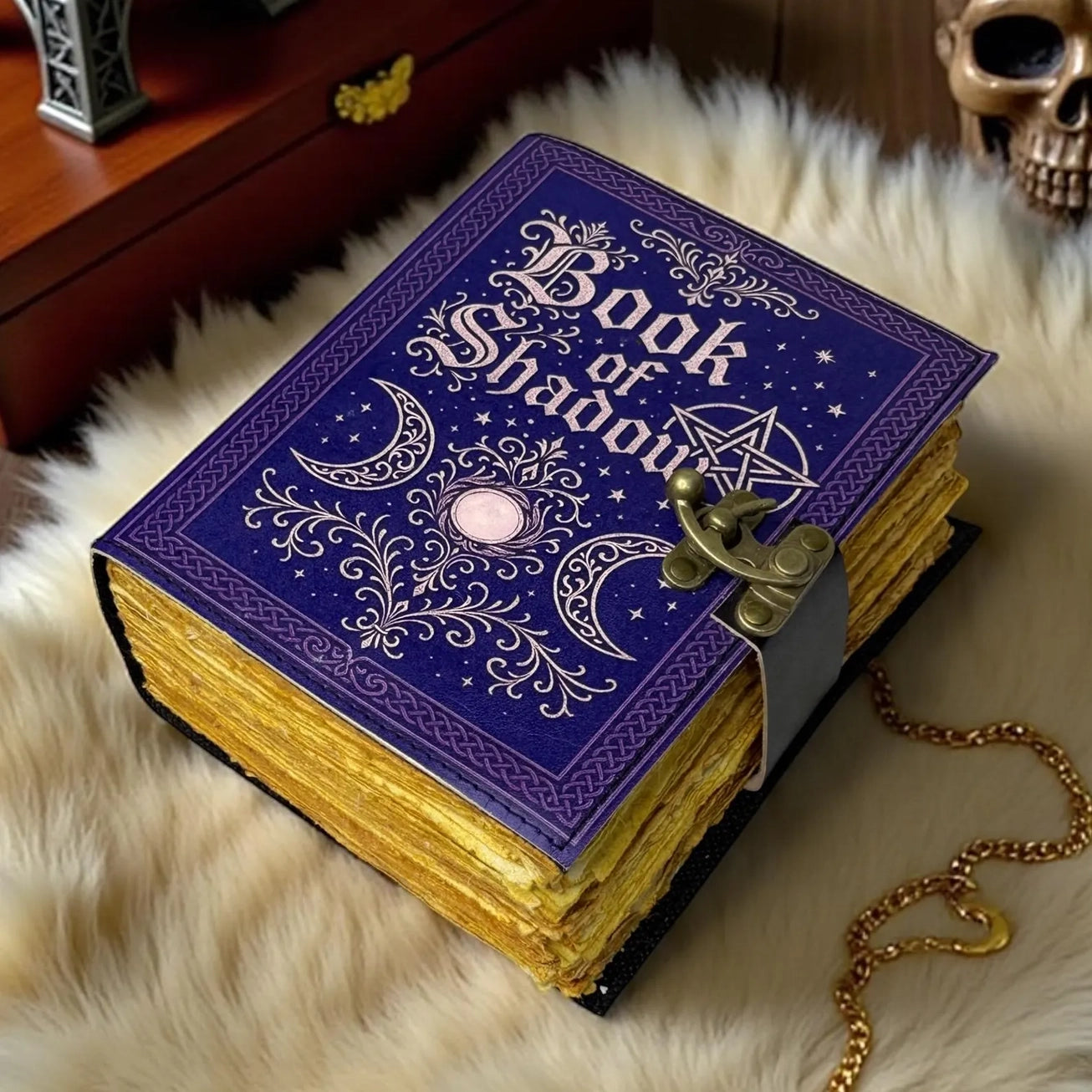 ENNAKKOMYYNNISSÄ! Vintage Leather Journal Notebook Nahkainen Päiväkirja Book of Shadows Lila | MNM HANDICRAFTS