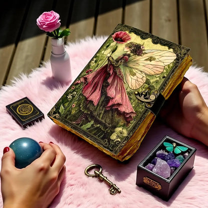 ENNAKKOMYYNNISSÄ! Vintage Leather Journal Notebook Nahkainen Päiväkirja Keiju | MNM HANDICRAFTS