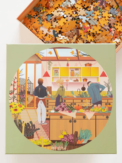 Round puzzle 1000 pieces Van Life | Vissevasse