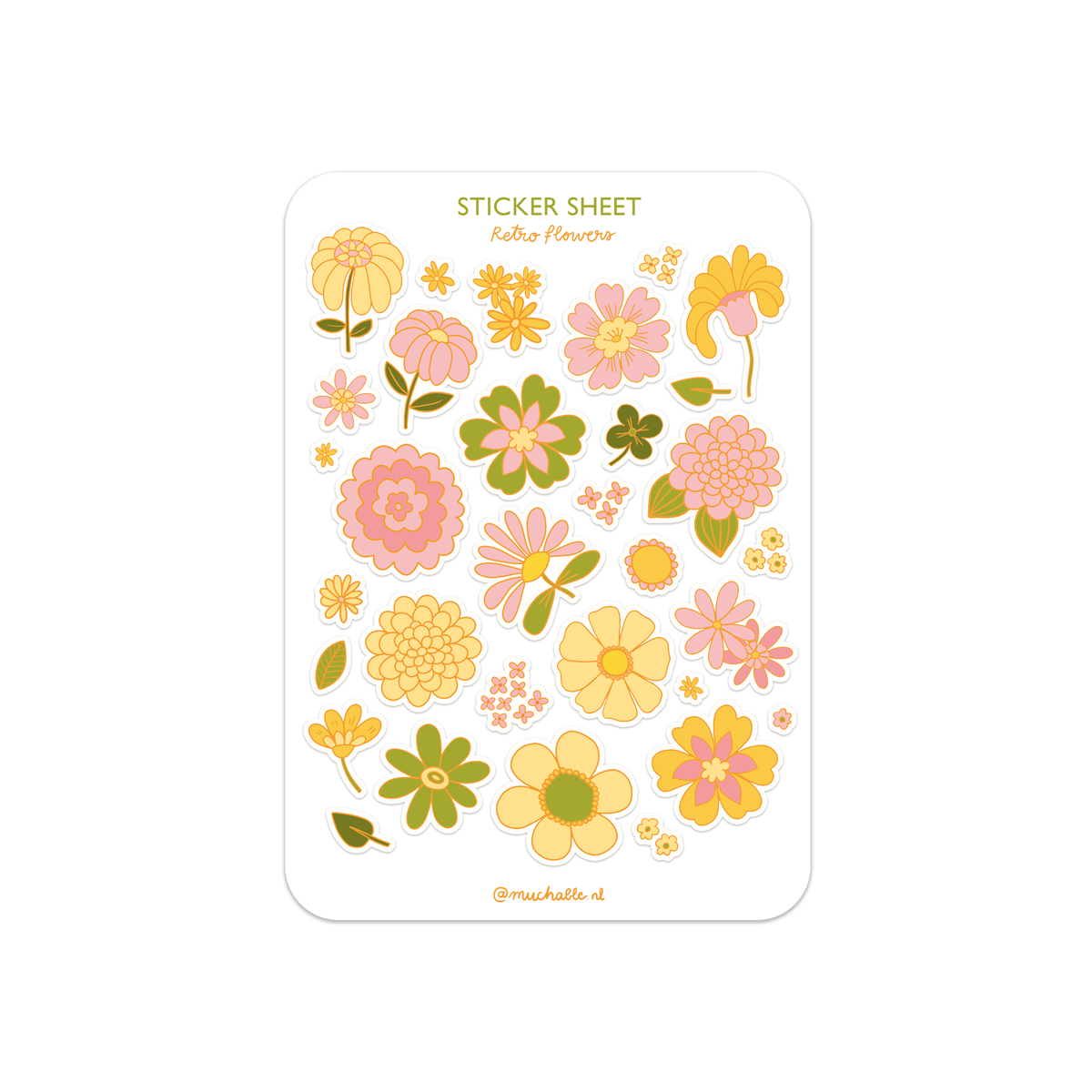 Tarra-arkki Retro Flowers Muchable