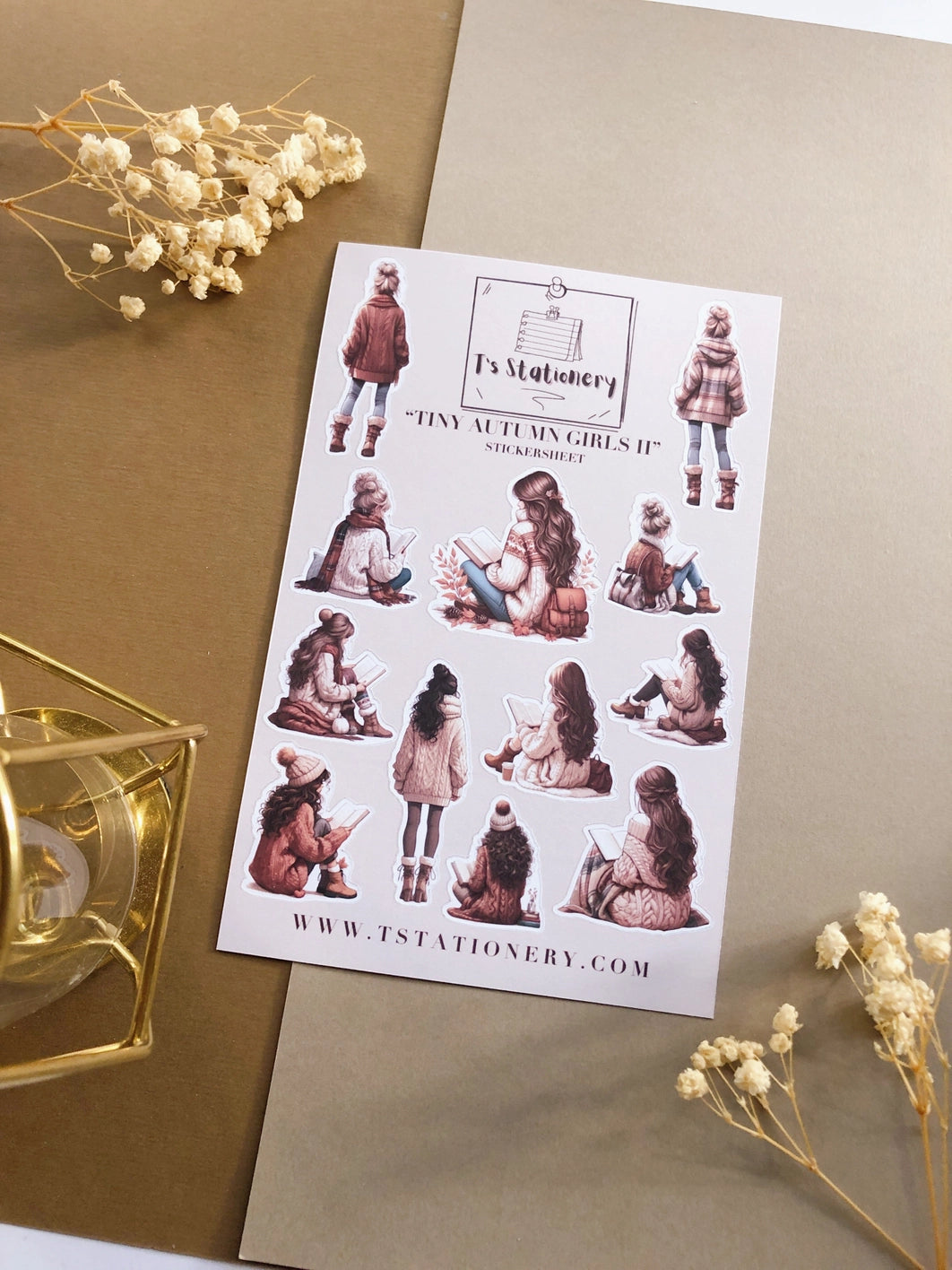 Sticker sheet Autumn Girls II | T's Stationery