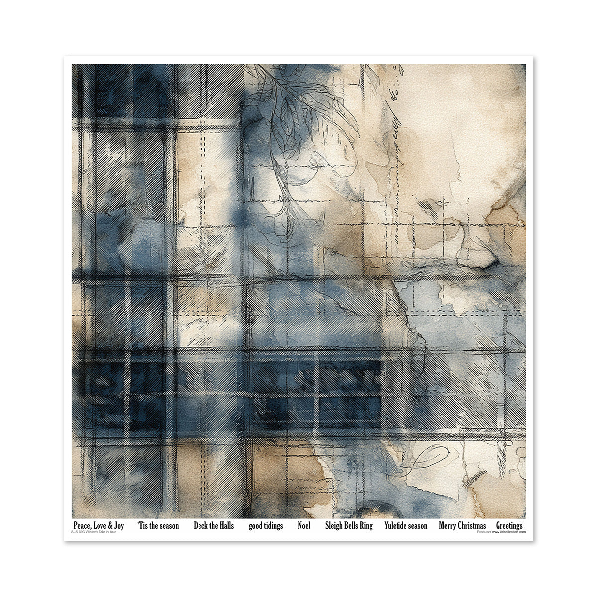 Paperisetti Winter's Tale in Blue 30 x 30cm | ITD Collection