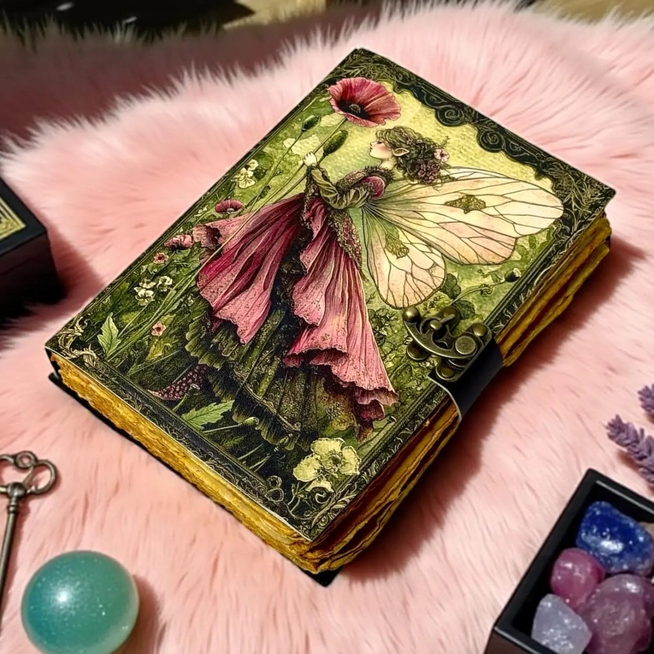 ENNAKKOMYYNNISSÄ! Vintage Leather Journal Notebook Nahkainen Päiväkirja Keiju | MNM HANDICRAFTS