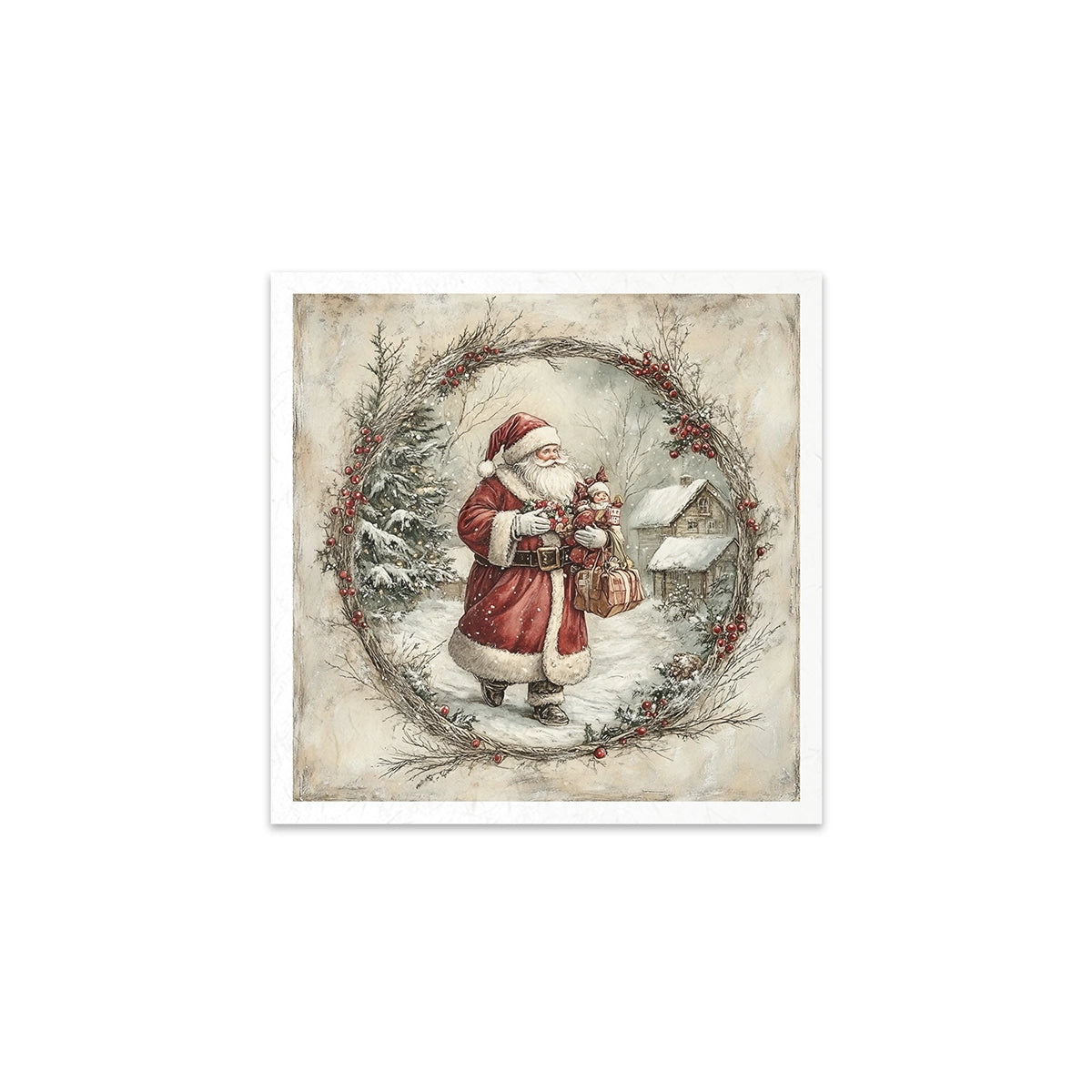 Riisipaperisetti Santa Claus 15 x 15cm | ITD Collection