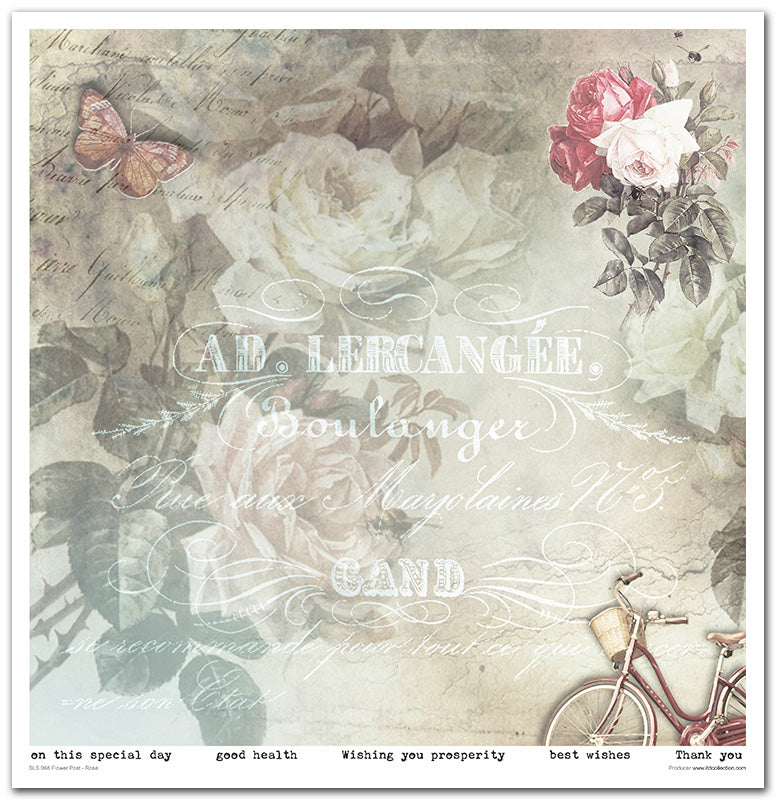 Paperisetti Flower Post - Rose 30 x 30cm | ITD Collection