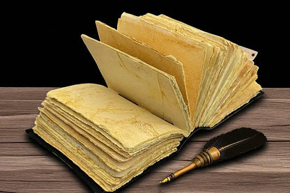 Vintage Leather Journal Notebook Nahkainen Päiväkirja Book of Shadows Lila | MNM HANDICRAFTS