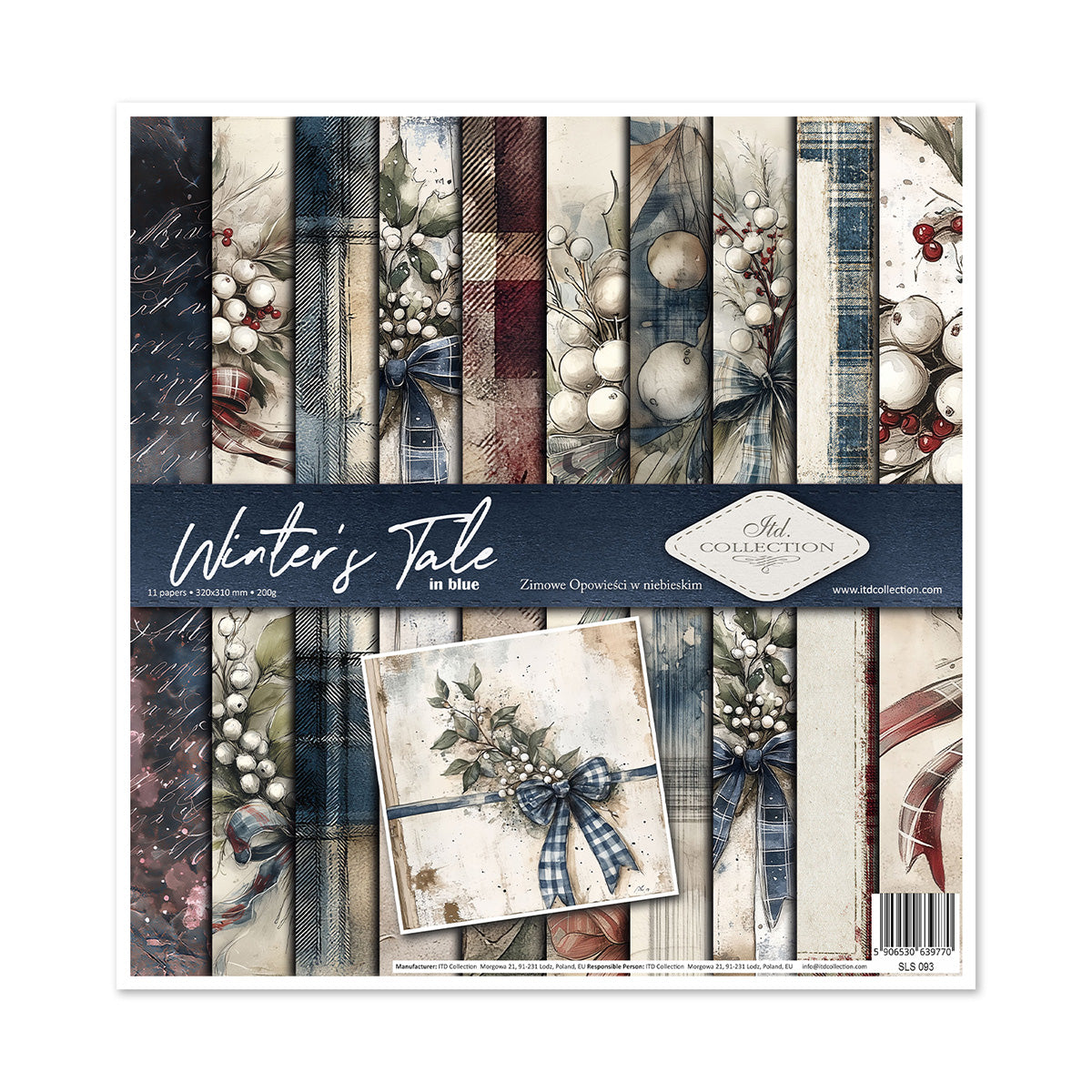 Paperisetti Winter's Tale in Blue 30 x 30cm | ITD Collection