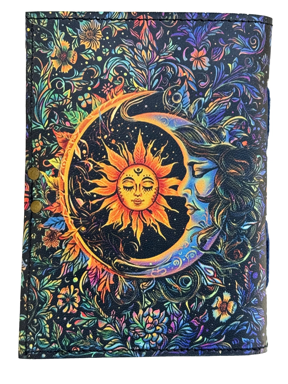 ENNAKKOMYYNNISSÄ! Vintage Leather Journal Notebook Nahkainen Päiväkirja Sun & Moon | Craft Junky Store