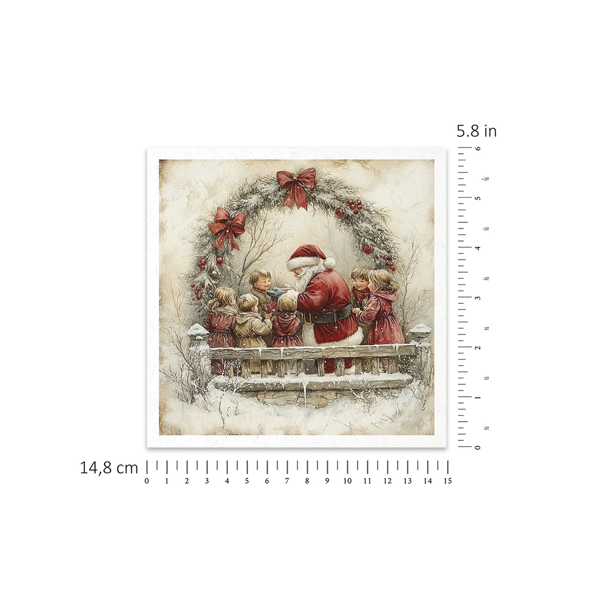 Riisipaperisetti Santa Claus 15 x 15cm | ITD Collection