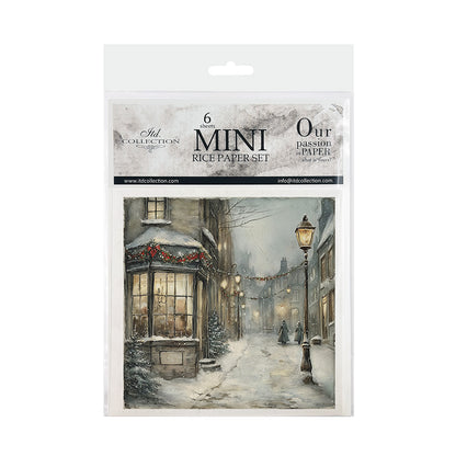 Riisipaperisetti Winter Street 15 x 15cm | ITD Collection