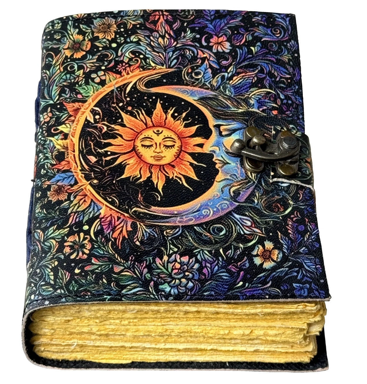 ENNAKKOMYYNNISSÄ! Vintage Leather Journal Notebook Nahkainen Päiväkirja Sun & Moon | Craft Junky Store