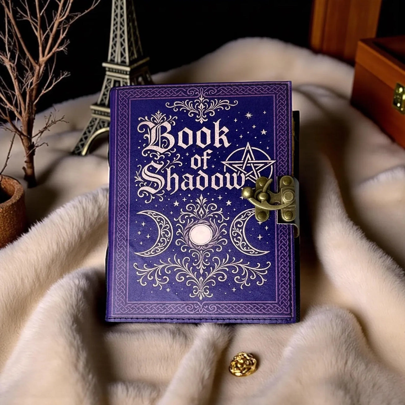 ENNAKKOMYYNNISSÄ! Vintage Leather Journal Notebook Nahkainen Päiväkirja Book of Shadows Lila | MNM HANDICRAFTS