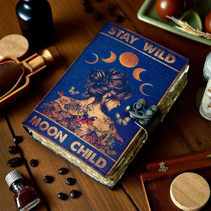Vintage Leather Journal Notebook Nahkainen Päiväkirja Stay Wild | MNM HANDICRAFTS