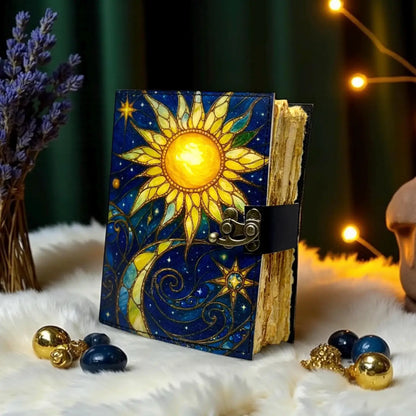 Vintage Leather Journal Notebook Nahkainen Päiväkirja Aurinko sininen | MNM HANDICRAFTS