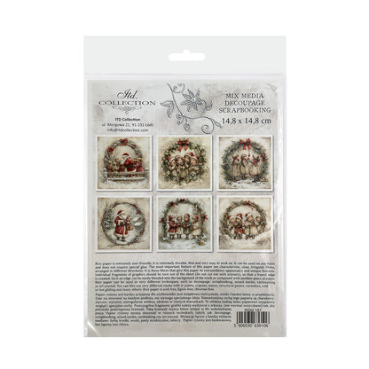 Riisipaperisetti Santa Claus 15 x 15cm | ITD Collection