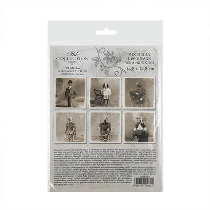 Riisipaperisetti Retro Animals 15 x 15cm | ITD Collection