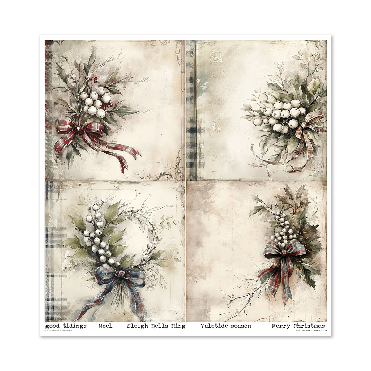 Paperisetti Winter's Tale in Blue 30 x 30cm | ITD Collection