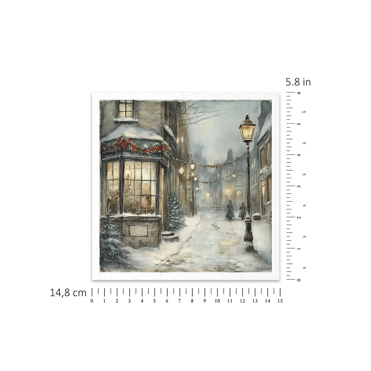 Riisipaperisetti Winter Street 15 x 15cm | ITD Collection