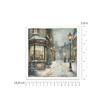 Riisipaperisetti Winter Street 15 x 15cm | ITD Collection