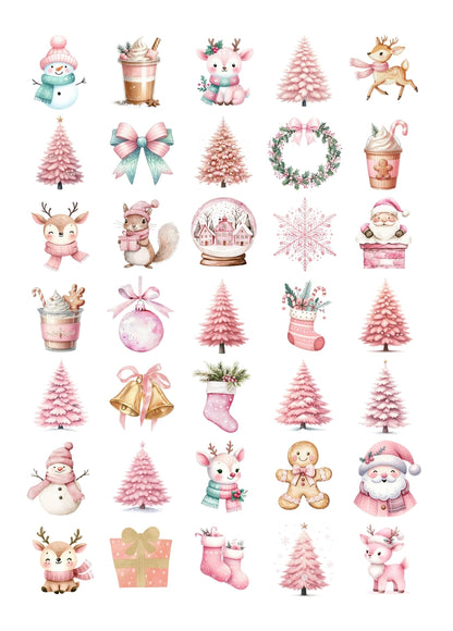 Tarra-arkki Pink Christmas | Sticker Varia