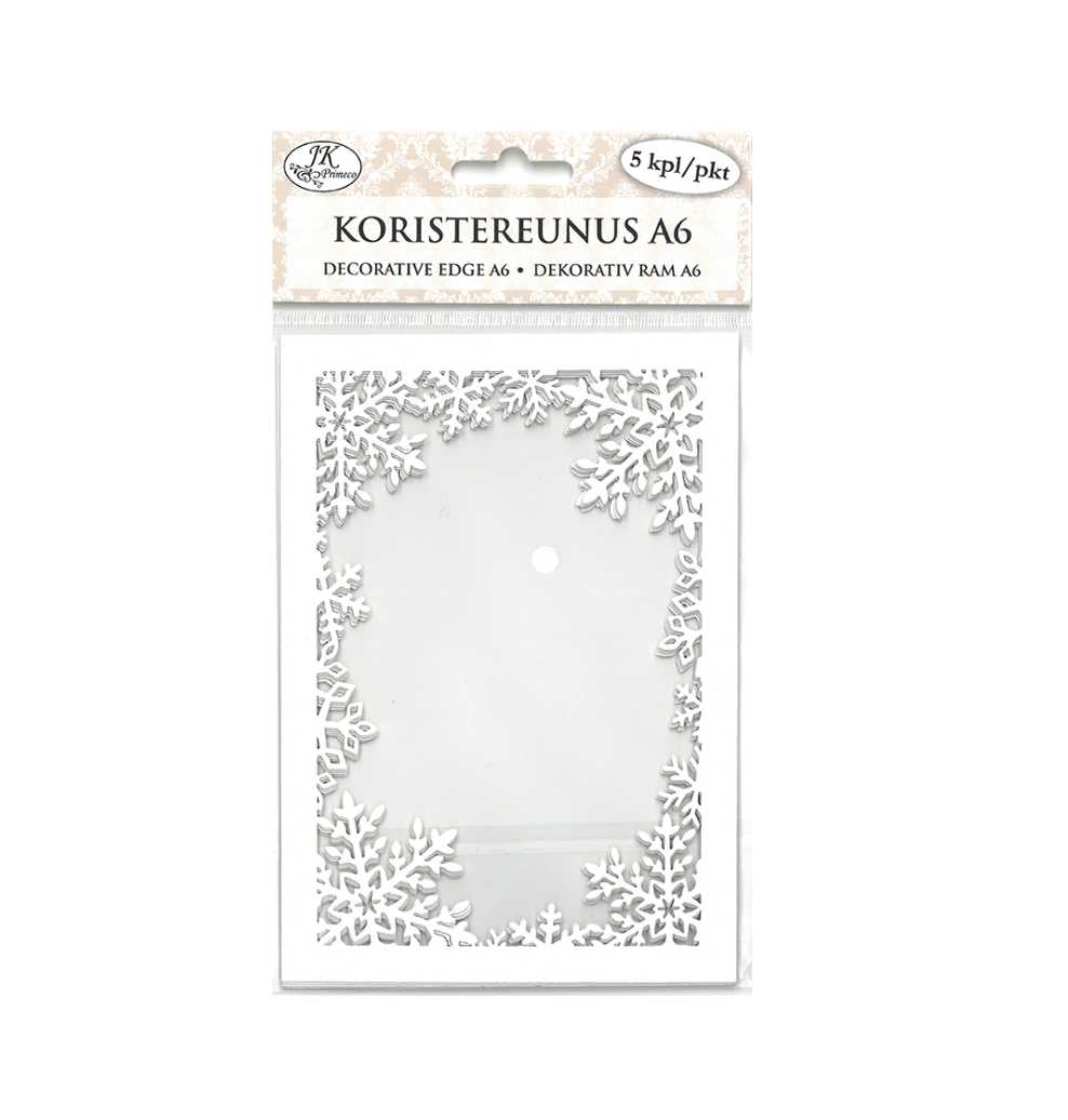 Koristekorttireunus Lumihiutaleet 5 kpl | JK Primeco