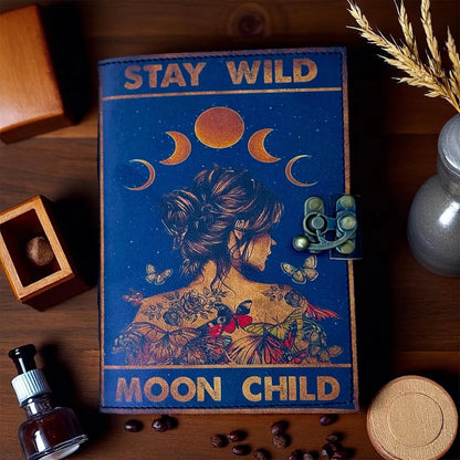 Vintage Leather Journal Notebook Nahkainen Päiväkirja Stay Wild | MNM HANDICRAFTS